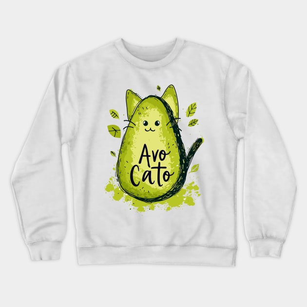 Avo Cato T-Shirt | Adorable and Funny Avocado Cat Lover Tee Crewneck Sweatshirt by Abystoic